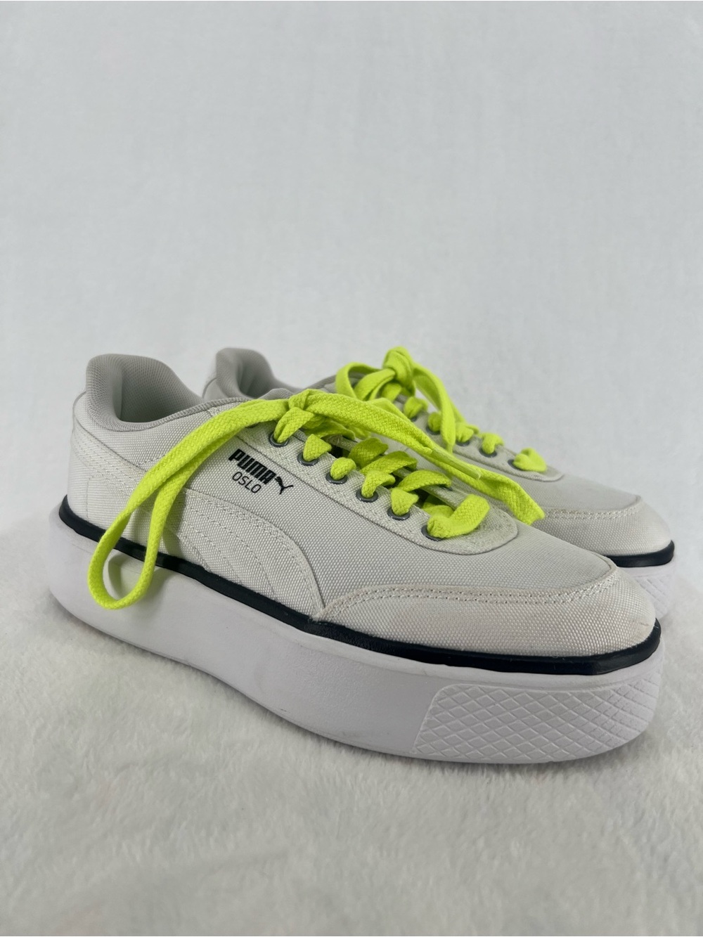 Puma Oslo Maja “Summer” Canvas In White  Platform Sneakers Sz 7.5 Blokecore